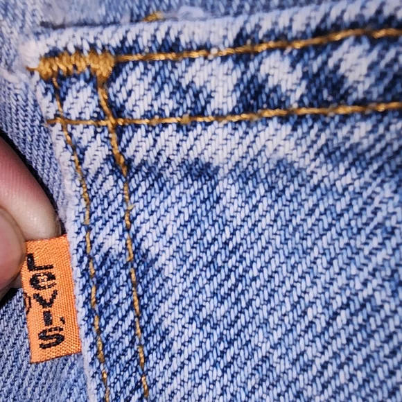 Vtg Levis 560 Jean Denim Blue Shorts Men's Orange Tab Size 32 Is Used - Picture 9 of 14